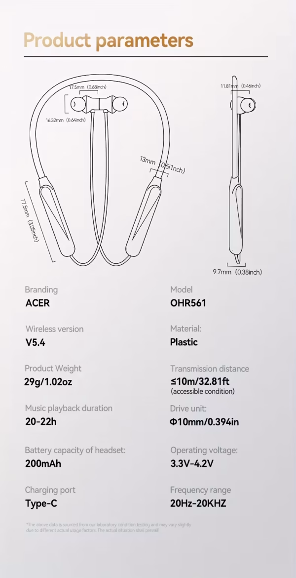 Acer Wireless Stereo Ear Phones